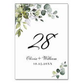 エレガントな水彩ユーカリの結婚式 テーブルナンバー (正面)