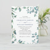エレガントな水彩ユーカリグリーンウェディング 招待状 (スタンド正面)