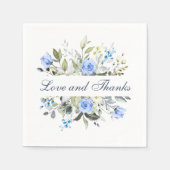 エレガントな水彩ユーカリブルーローズの花 スタンダードカクテルナプキン (正面)