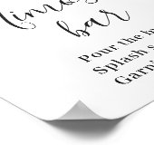 エレガントな水彩ユーカリミモザ バーサイン ポスター (角)