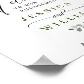 エレガントな水彩ユーカリ婚約パーティー ポスター (角)