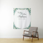 エレガントな水彩ユーカリ ウェディング フォトブース タペストリー (インサイチュ)