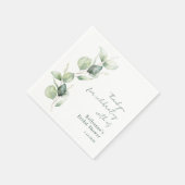 エレガントな水彩ユーカリ ブライダルシャワー スタンダードカクテルナプキン (角)