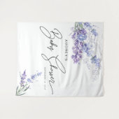 エレガントな水彩ラベンダー花のベビーシャワー タペストリー (正面(横))