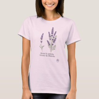 エレガントな水彩ラベンダー、平和なモチベーション Tシャツ