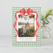 エレガントな水彩リボンギンガム シーズンカード (スタンド正面)