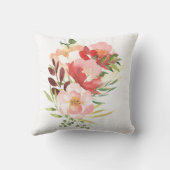 エレガントな水彩ローズのモノグラム クッション (裏面)