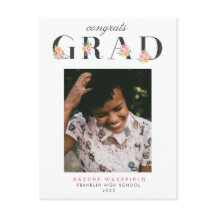 エレガントな水彩ローズの卒業写真