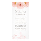 エレガントな水彩ローズゴールドの花の価格表 ラックカード (裏面)