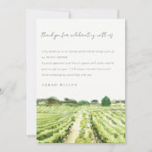 エレガントな水彩ワイナリー・ヴィネヤードのブライダルシャワー サンキューカード (正面)
