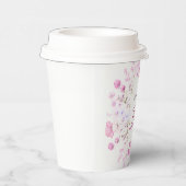 エレガントな水彩ワイルドフラワー ルビーローズ ブライダルシャワー 紙コップ (右)