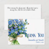 エレガントな水彩ワスレナグサのウェディング感謝カード 招待状 (正面/裏面)