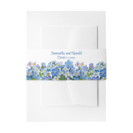 エレガントな水彩ワスレナグサのウェディング 招待状ベリーバンド