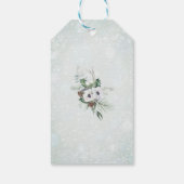 エレガントな水彩冬のあやめの花のベイビーシャー ギフトタグ (裏面)