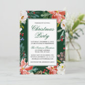 エレガントな水彩冬の花クリスマスパーティー 招待状 (スタンド正面)