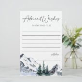 エレガントな水彩山々と森のアドバイスカード (スタンド正面)