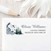 エレガントな水彩山々森林風景 ラベル (インサイチュ)