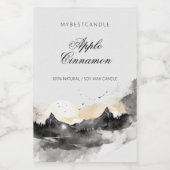 エレガントな水彩山ローソク フードラベル (シングルラベル)