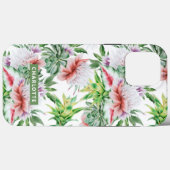 エレガントな水彩植物画フラワーハーネーム Case-Mate iPhoneケース (裏面 (横))