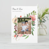 エレガントな水彩植物花写真 シーズンカード (スタンド正面)