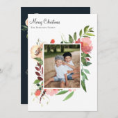 エレガントな水彩植物花写真 シーズンカード (正面/裏面)