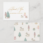 エレガントな水彩画のくるみ割り人形バレエの感謝のメッセージ ノートカード (正面/裏面)