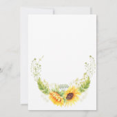 エレガントな水彩画のひまわりとユーカリのウェディング 招待状 (裏面)