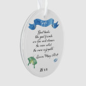 エレガントな水彩画のよい本のよい友人 オーナメント (正面)