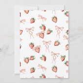 エレガントな水彩画のイチゴの女の子 ベイビーシャワー 招待状 (裏面)