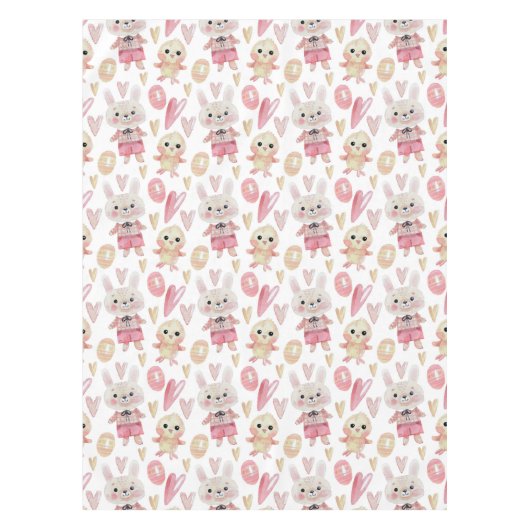 エレガントな水彩画のイースターパターン|テーブルクロス テーブルクロス (正面)