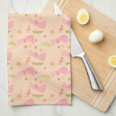 エレガントな水彩画のイースターパターン|台所タオル キッチンタオル (四つ折り)
