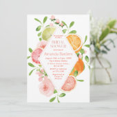 エレガントな水彩画のオレンジ ピンクの花  ブライダルショー 招待状 (スタンド正面)