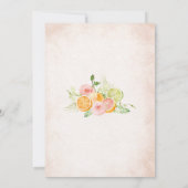 エレガントな水彩画のオレンジ ピンクの花  ブライダルショー 招待状 (裏面)