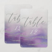 エレガントな水彩画のオーキッド ウェディング テーブル ナンバー 招待状 (正面/裏面)