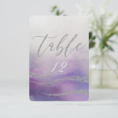 エレガントな水彩画のオーキッド ウェディング テーブル ナンバー 招待状 (スタンド正面)