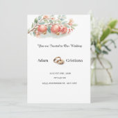 エレガントな水彩画のカップル ウェディング招待状 招待状 (スタンド正面)