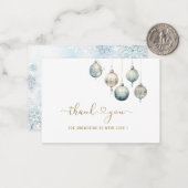 エレガントな水彩画のクリスマスありがとうベイビー ノートカード (正面/裏面インサイチュ)