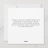 エレガントな水彩画のクリスマスオーナメントの挨 シーズンカード (裏面)