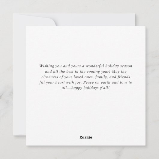 エレガントな水彩画のクリスマスオーナメントの挨 シーズンカード (裏面)