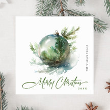 エレガントな水彩画のクリスマスオーナメントの挨