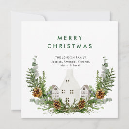 エレガントな水彩画のクリスマスコンポジション　グリーティング シーズンカード