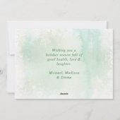 エレガントな水彩画のクリスマスツリー メリークリスマス シーズンカード (裏面)