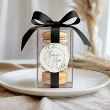 エレガントな水彩画のグリーンが美しい ブライダル サンクスカード