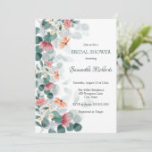 エレガントな水彩画のグリーン ウェディングシャワー 招待状 (スタンド正面)