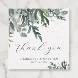 エレガントな水彩画のグリーン サンクス フェイバータグ