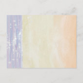 エレガントな水彩画のサンセット＆フローラル コーストウェディング 案内ポストカード (裏面)