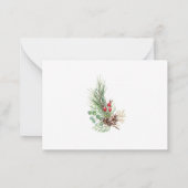 エレガントな水彩画のサンタベイビー クリスマス ベイビー シャワー ノートカード (裏面)