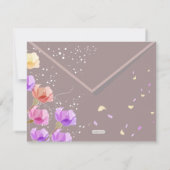 エレガントな水彩画のチューリップのウェディングシャワーの招待 招待状 (裏面)