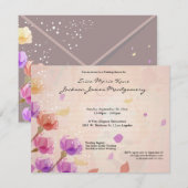 エレガントな水彩画のチューリップのウェディングシャワーの招待 招待状 (正面/裏面)