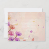 エレガントな水彩画のチューリップ　フォーマルな結婚式の招待状 招待状 (裏面)